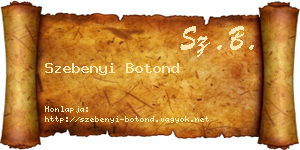 Szebenyi Botond névjegykártya
